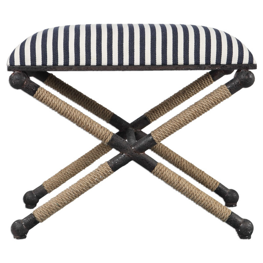 NAUTICAL SMALL BENCH, STRIPED - MAK & CO