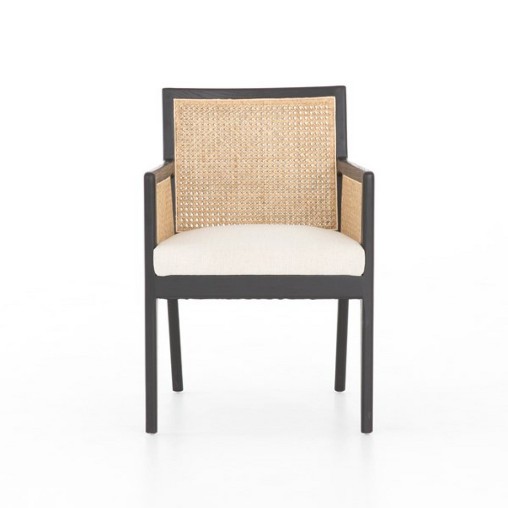 ANTONIA CANE DINING ARMCHAIR IN BLACK  - MAK & CO