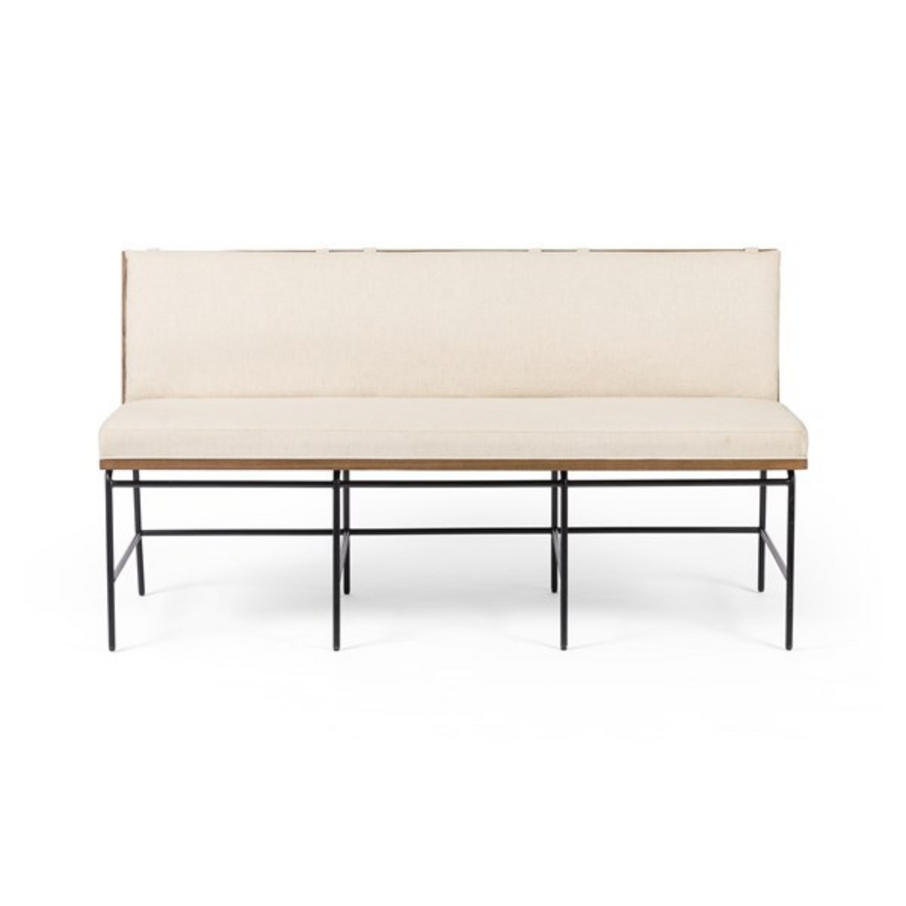 CRETE DINING BENCH-SAVILE FLAX - MAK & CO